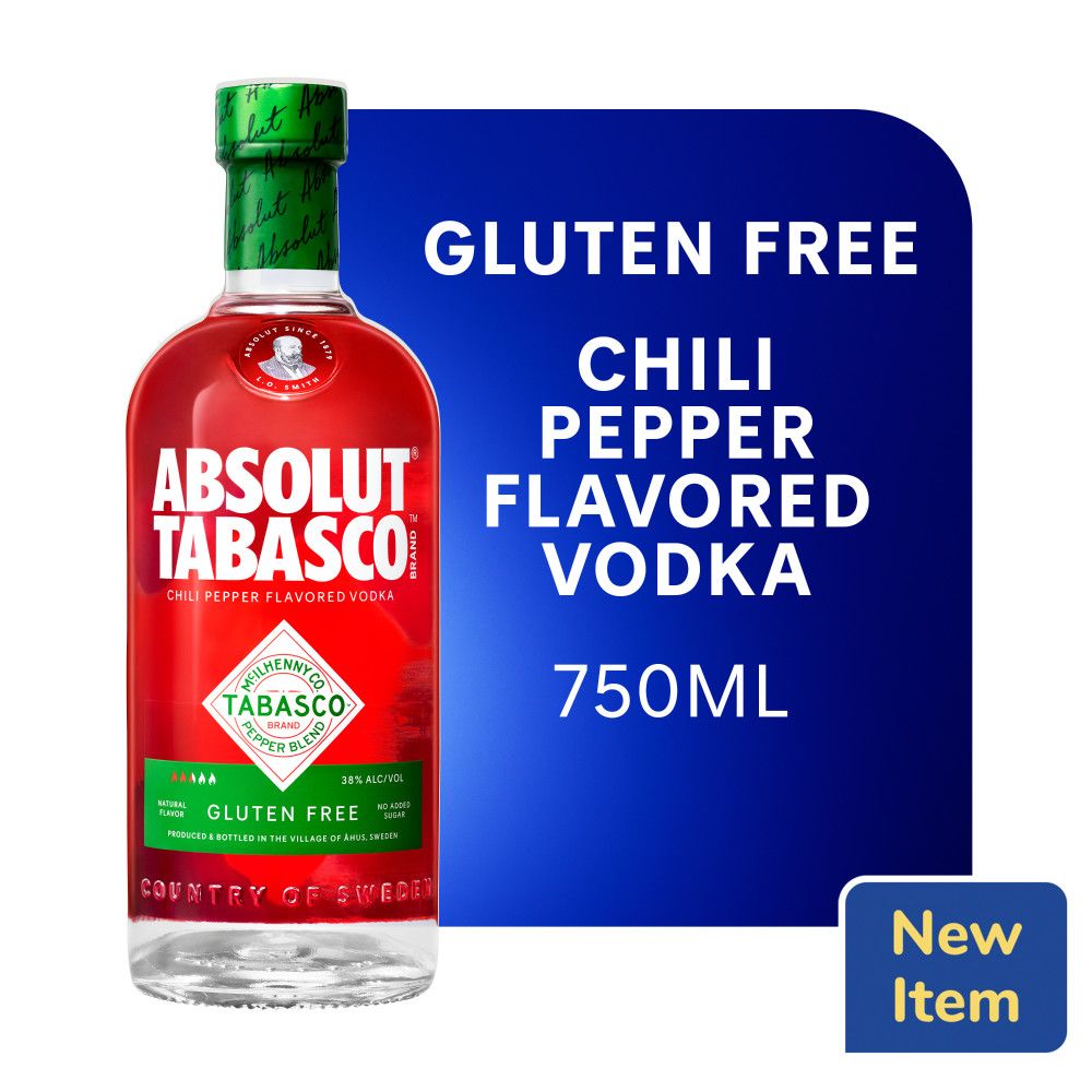 Absolut Tabasco Gluten Free  Vodka 80Proof 750ml