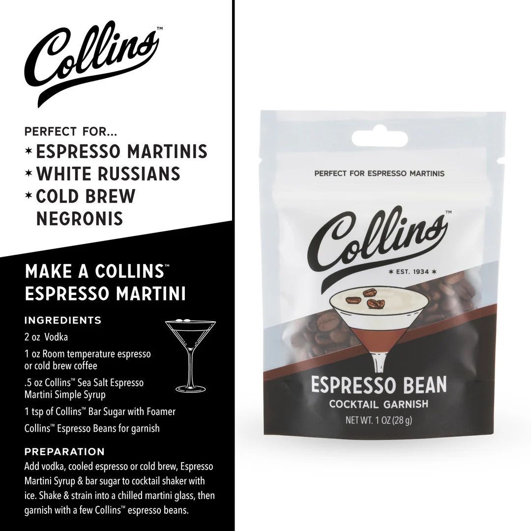 Collins Espresso Bean Cocktail Garnish 1 oz