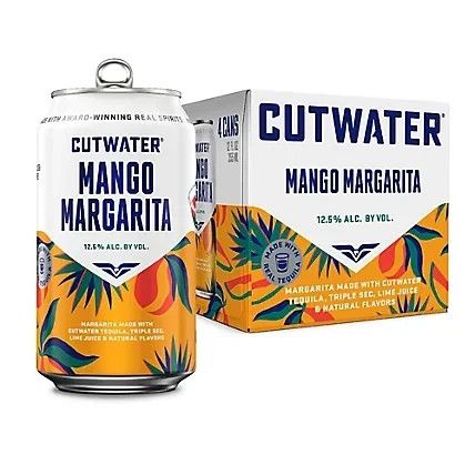 Cutwater Cocktail Spicy Mango Margarita 25Proof 4pk 12oz Cans