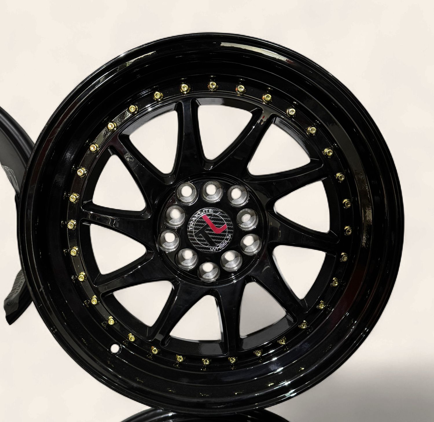 Black 10 Spoke (Gold Trimming) U49 17x8 5x100/114