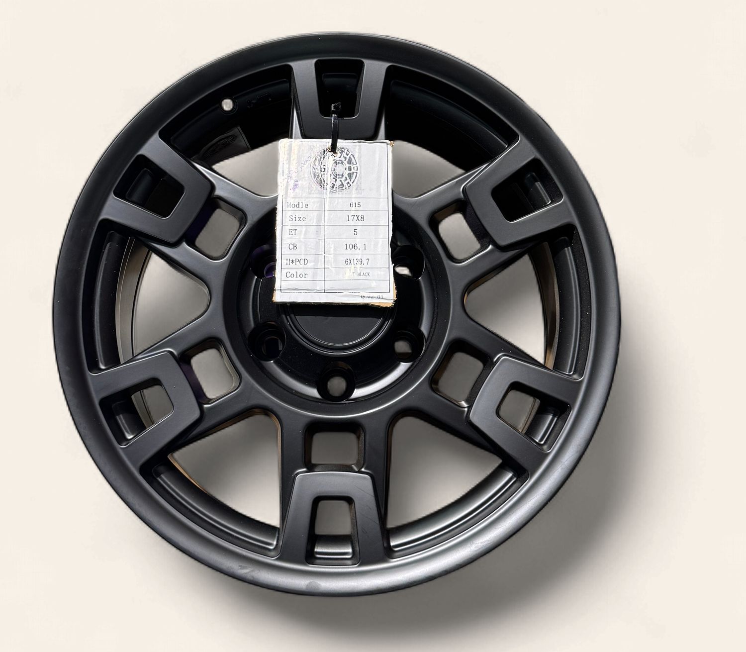 615 Matte Black 17x8 6x139