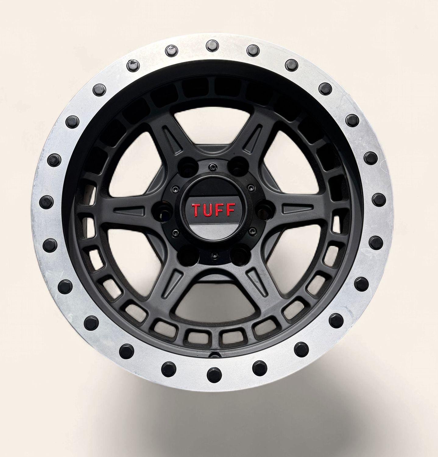 TUFF Matte Black &amp; Brushed face 16x8 6x139
