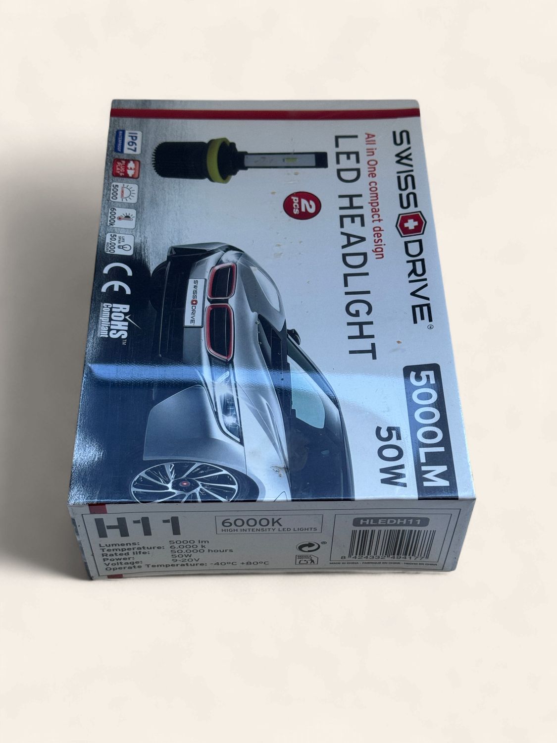 Swiss Drive LED Headlight 5000LM H11 6000k