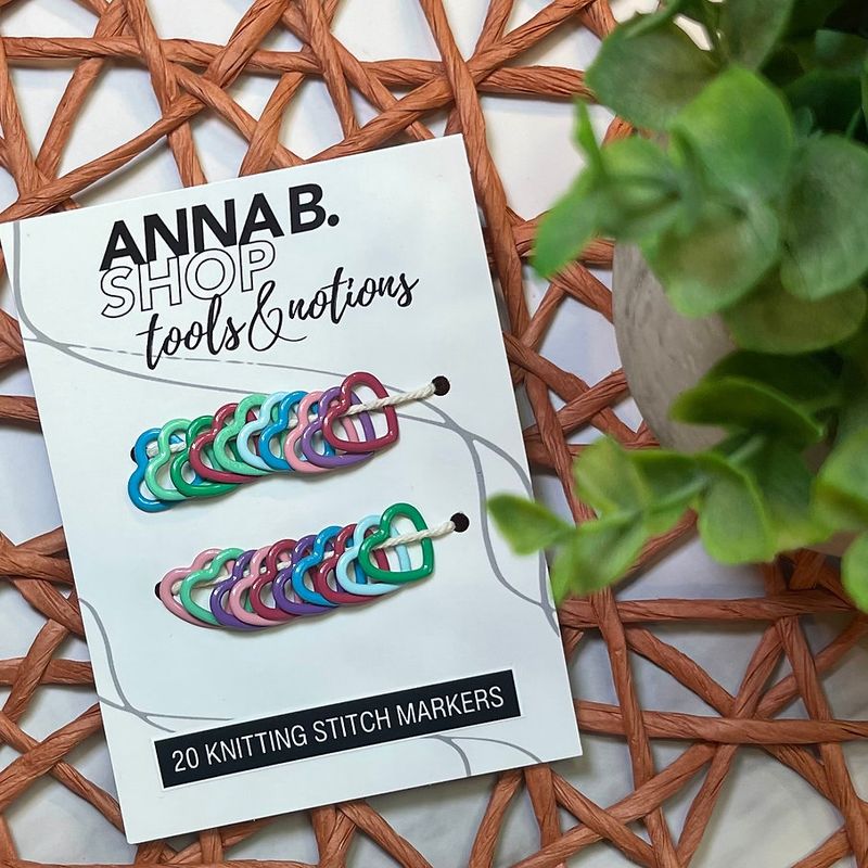 ABS Stitch Markers - Hollow Hearts