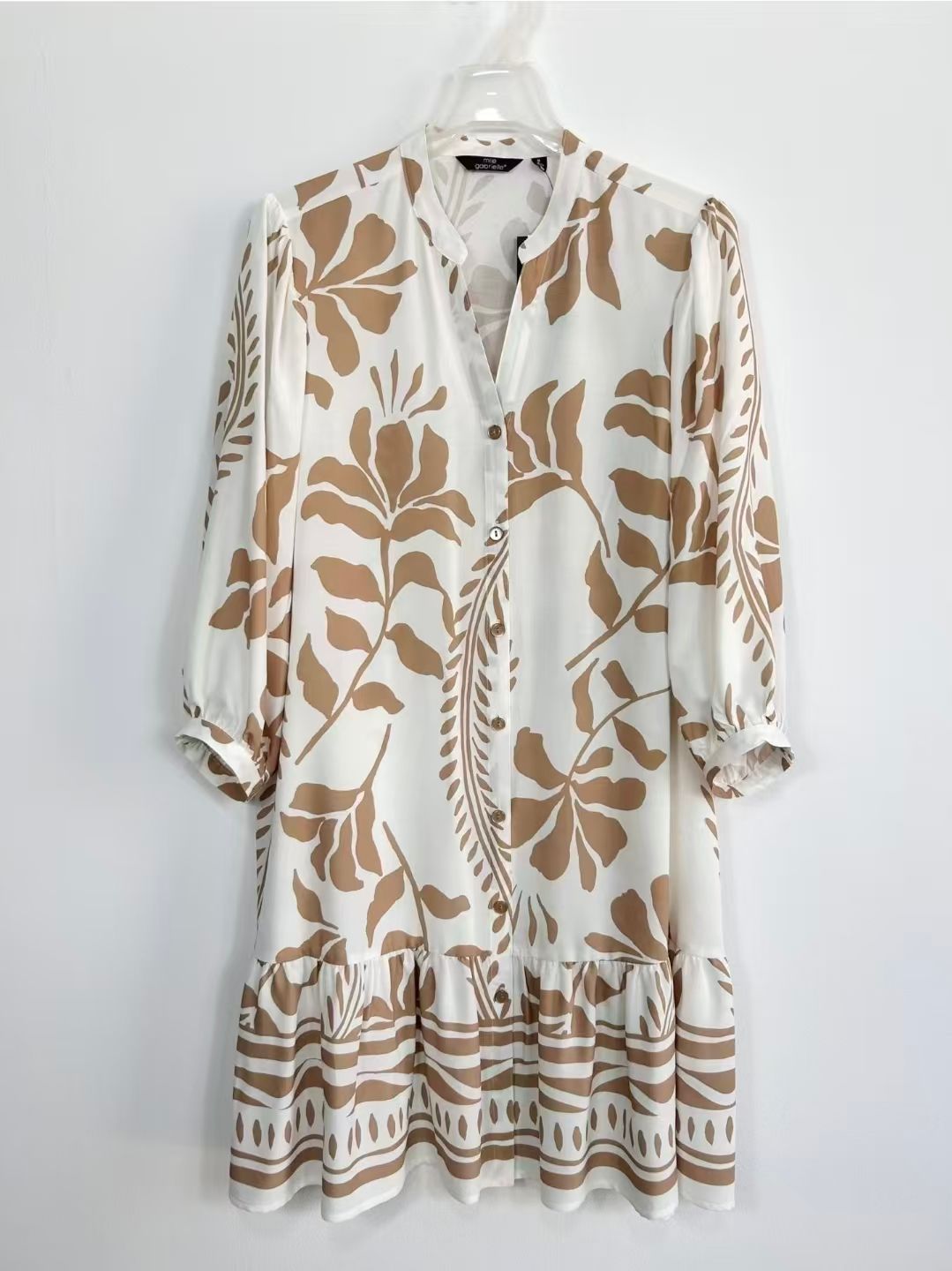 Customized Printed Rayon Dress Women Summer Button Front Floral Mini Dress OEM ODM MOQ 100