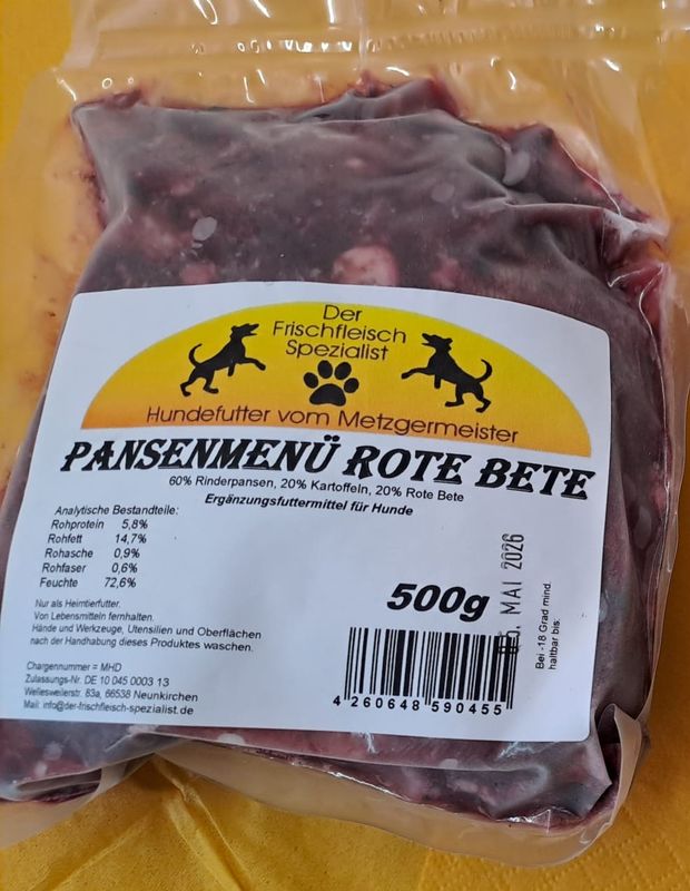 Pansen-Menü mit Kartoffel und Rote Beete 1000g