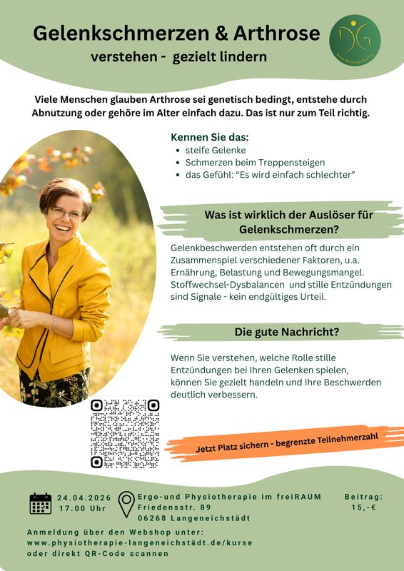 Vortrag: Gelenkschmerzen & Arthrose verstehen – gezielt beeinflussen