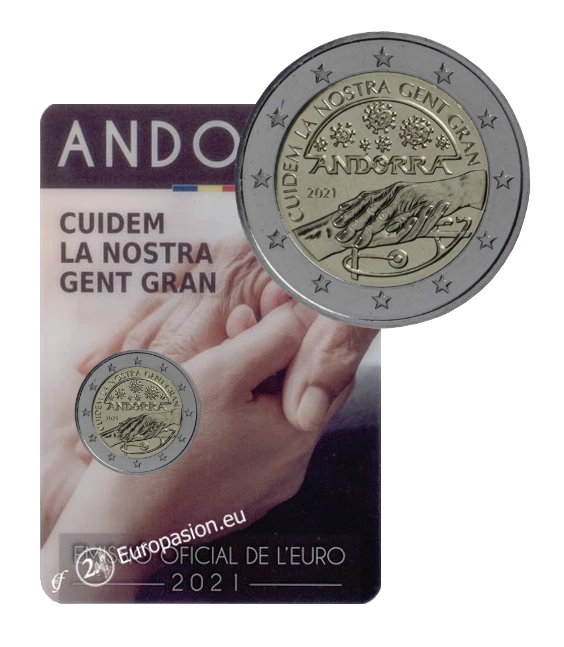 Coincard 2 euro Andorra 2021 - Cuidemos a Nuestros Mayores
