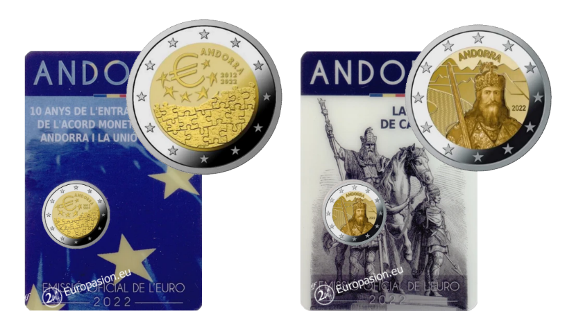 Pareja 2 euro Coincard Andorra 2022 Pareja 2 euro Coincard Andorra 2022