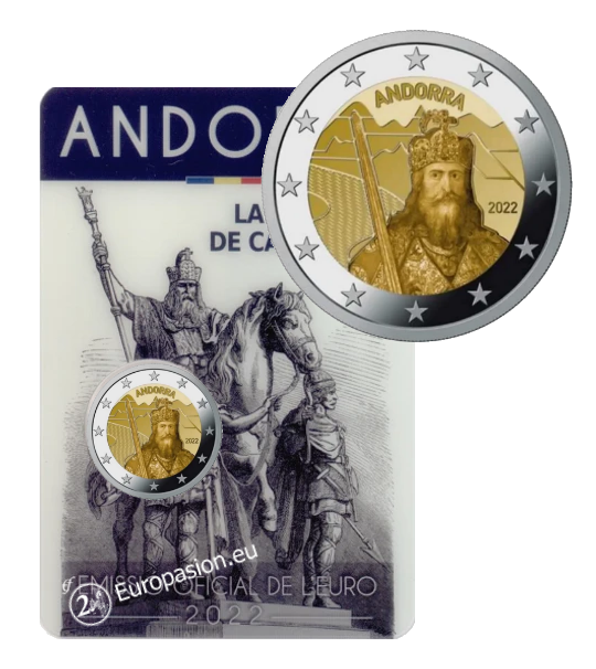 Coincard 2 euro Andorra 2022 - Carlomagno
