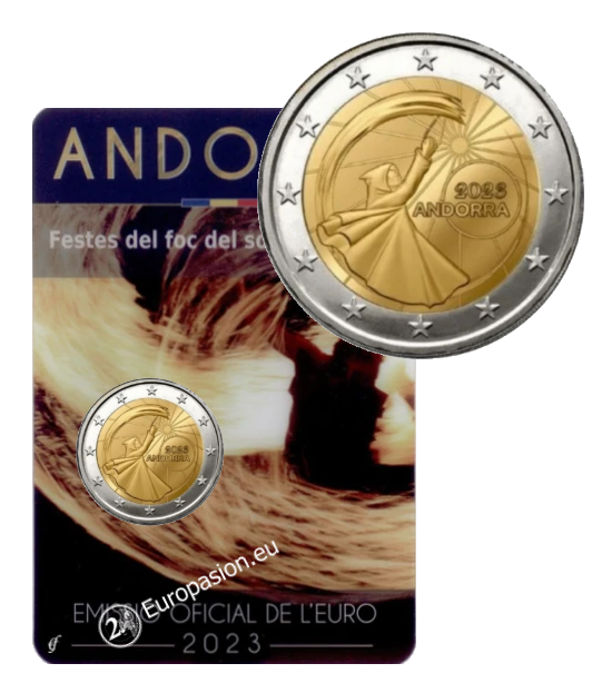 Coincard 2 euro Andorra 2023 - Solsticio de Verano Coincard 2 euro Andorra 2023 - Solsticio de Verano