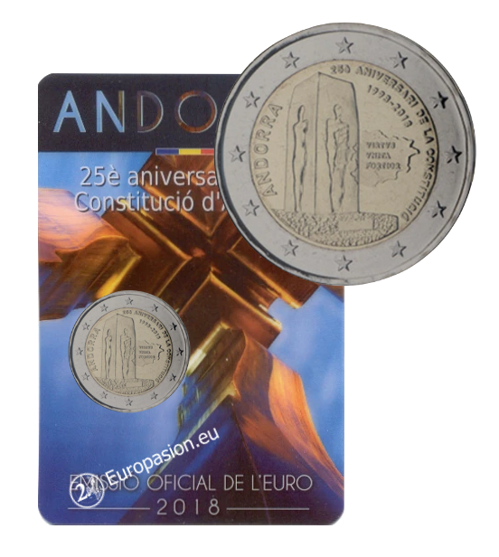 Coincard 2 euro Andorra 2018 - Constitución de Andorra
