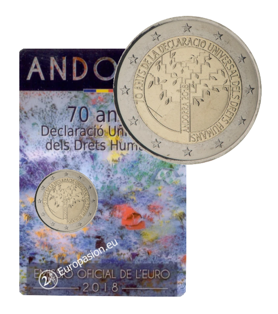 Coincard 2 euro Andorra 2018 - Derechos Humanos