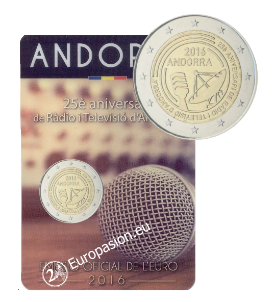 Coincard 2 euro Andorra 2016 -  Radio y Television