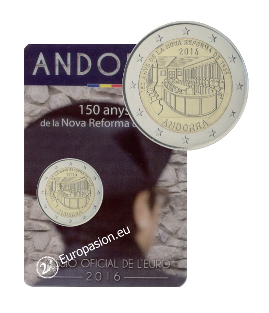 Coincard 2 euro Andorra 2016 -  Nueva Reforma de 1866