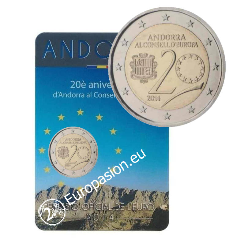 Coincard 2 euro Andorra 2014 - Consejo de Europa Coincard 2 euro Andorra 2014 - Consejo de Europa