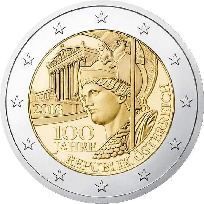 UNC 2 euro Austria 2018 - Centenario de la República de Austria UNC 2 euro Austria 2018 - Centenario de la República de Austria