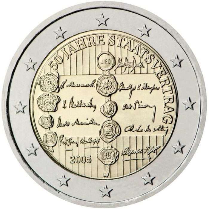 UNC 2 euro Austria 2005 -  Tratado de Estado