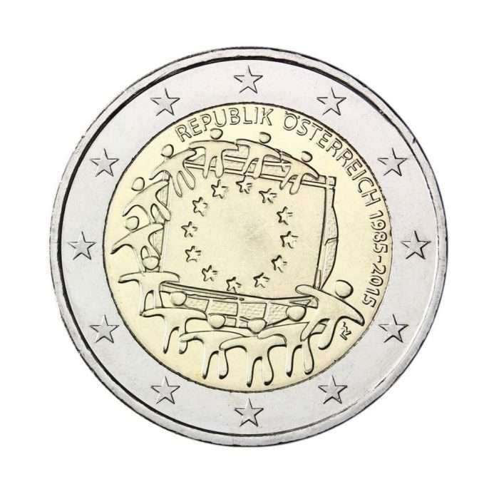 UNC 2 euro Austria 2015 - Bandera de la Unión Europea UNC 2 euro Austria 2015 - Bandera de la Unión Europea