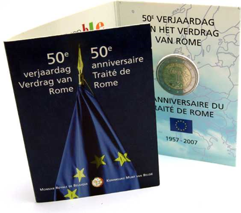 Coincard 2 euro Belgica 2007 - Tratado de Roma Coincard 2 euro Belgica 2007 - Tratado de Roma
