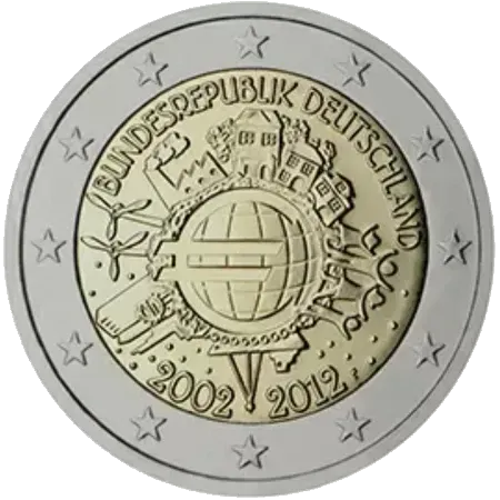 UNC 2 euro Alemania 2012 - 10 Aniversario del Euro - Ceca A