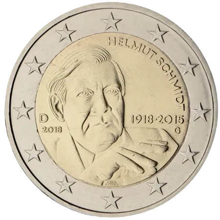 UNC 2 euro Alemania 2018 - Helmut Schmidt UNC 2 euro Alemania 2018 - Helmut Schmidt