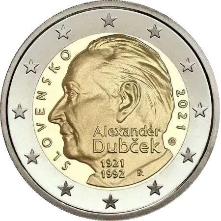 UNC 2 euro Eslovaquia 2021 - Alexander Dubček UNC 2 euro Eslovaquia 2021 - Alexander Dubček