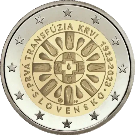 UNC 2 euro Eslovaquia 2023 - Transfusión de Sangre UNC 2 euro Eslovaquia 2023 - Transfusión de Sangre