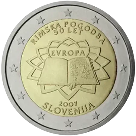 UNC 2 euro Eslovenia 2007 - Tratado de Roma UNC 2 euro Eslovenia 2007 - Tratado de Roma