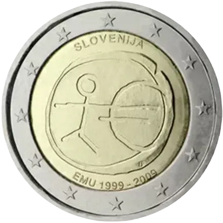 UNC 2 euro Eslovenia 2009 - Unión Económica y Monetaria UNC 2 euro Eslovenia 2009 - Unión Económica y Monetaria
