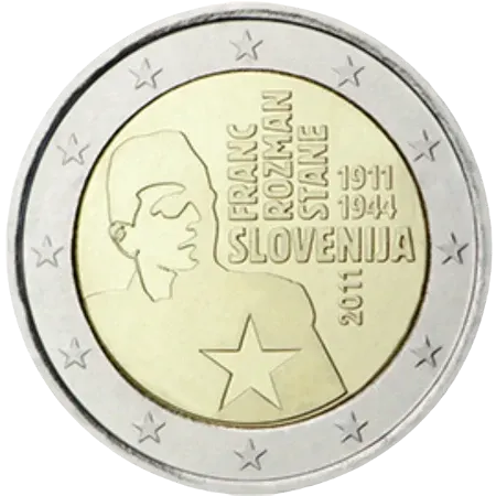 UNC 2 euro Eslovenia 2011 - Franz Rozman UNC 2 euro Eslovenia 2011 - Franz Rozman "Stane"