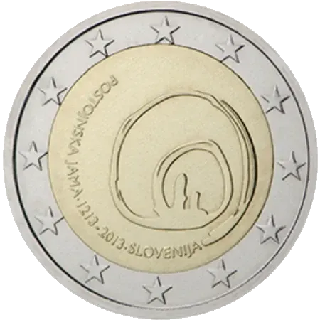 UNC 2 euro Eslovenia 2013 - Cueva de Postojna UNC 2 euro Eslovenia 2013 - Cueva de Postojna