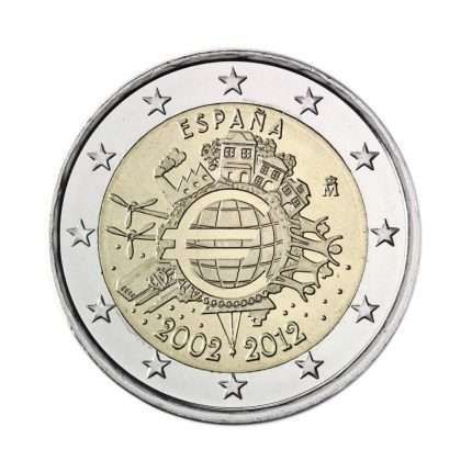 UNC 2 euro España 2012 - 10 Aniversario del Euro UNC 2 euro España 2012 - 10 Aniversario del Euro