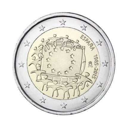 UNC 2 euro España 2015 - Bandera