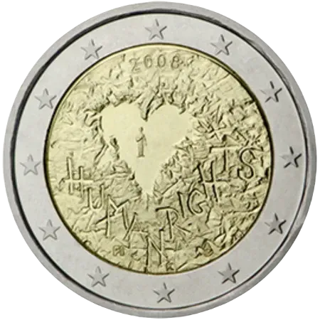 UNC 2 euro Finlandia 2008 - Derechos Humanos UNC 2 euro Finlandia 2008 - Derechos Humanos