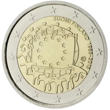 UNC 2 euro Finlandia 2015 - Bandera de la Unión Europea UNC 2 euro Finlandia 2015 - Bandera de la Unión Europea