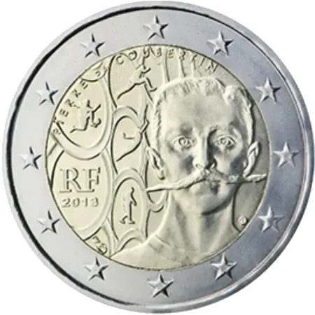 UNC 2 euro Francia 2013 - Pierre de Coubertin UNC 2 euro Francia 2013 - Pierre de Coubertin