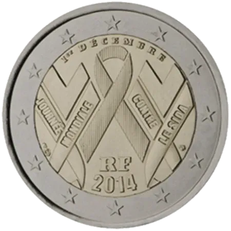 UNC 2 euro Francia 2014 - Día de la Lucha contra el SIDA UNC 2 euro Francia 2014 - Día de la Lucha contra el SIDA