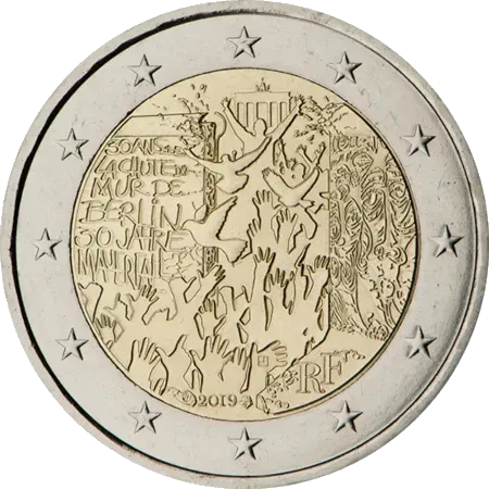 UNC 2 euro Francia 2019 - Caída del Muro de Berlín UNC 2 euro Francia 2019 - Caída del Muro de Berlín