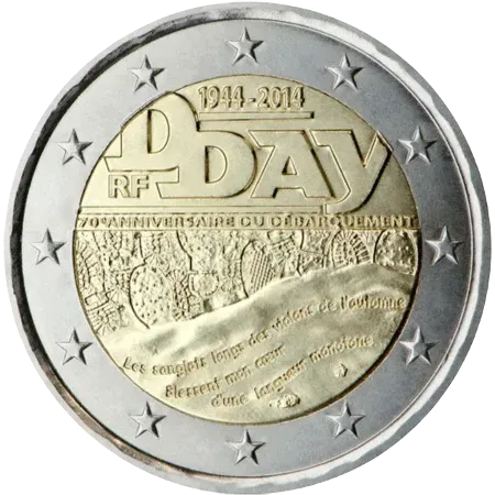 UNC 2 euro Francia 2014 - Día D UNC 2 euro Francia 2014 - Día D