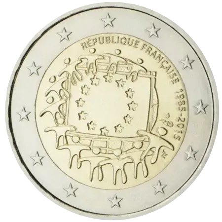 UNC 2 euro Francia 2015 - Bandera de la Unión Europea UNC 2 euro Francia 2015 - Bandera de la Unión Europea