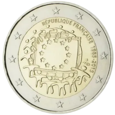 UNC 2 euro Francia 2015 - Bandera de la Unión Europea UNC 2 euro Francia 2015 - Bandera de la Unión Europea