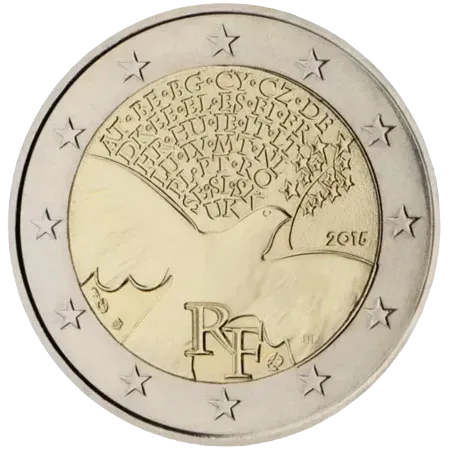 UNC 2 euro Francia 2015 - Paz en Europa UNC 2 euro Francia 2015 - Paz en Europa