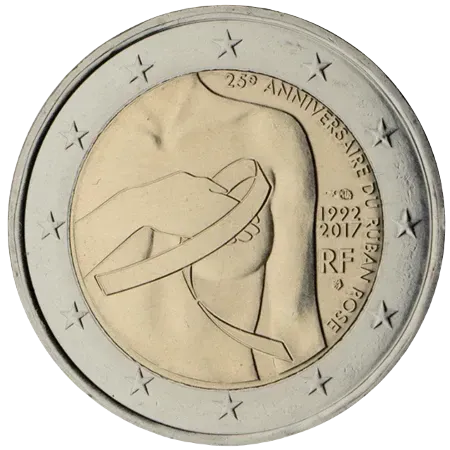 UNC 2 euro Francia 2017 - Lazo Rosa UNC 2 euro Francia 2017 - Lazo Rosa