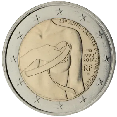 UNC 2 euro Francia 2017 - Lazo Rosa