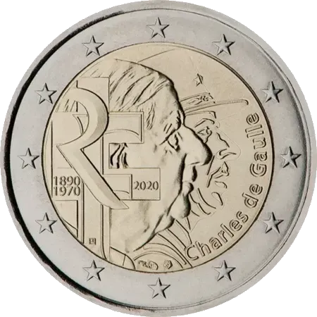 UNC 2 euro Francia 2020 - Charles de Gaulle UNC 2 euro Francia 2020 - Charles de Gaulle