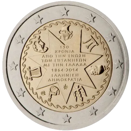 UNC 2 euro Grecia 2014 - Unión de las Islas Jónicas UNC 2 euro Grecia 2014 - Unión de las Islas Jónicas