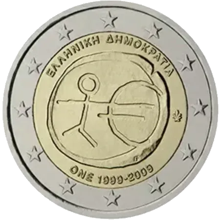 UNC 2 euro Grecia 2009 - Unión Económica y Monetaria UNC 2 euro Grecia 2009 - Unión Económica y Monetaria