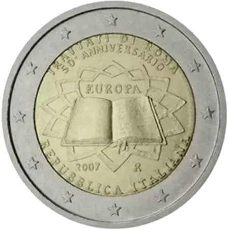 UNC 2 euro Italia 2007 - Tratado de Roma UNC 2 euro Italia 2007 - Tratado de Roma