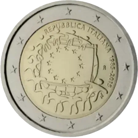 UNC 2 euro Italia 2015 - Bandera de la Unión Europea UNC 2 euro Italia 2015 - Bandera de la Unión Europea